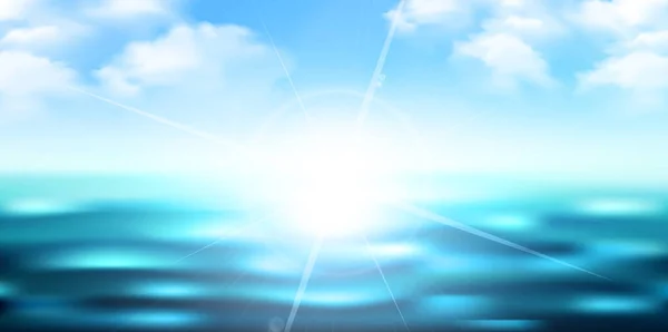 Sea Wave Sky Light Background — Stock Vector