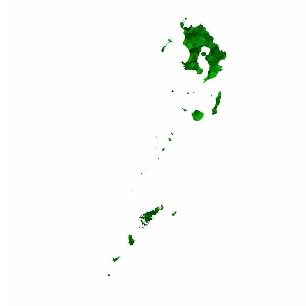 Kagoshima Χάρτης Νομός Πράσινη Εικόνα — Διανυσματικό Αρχείο