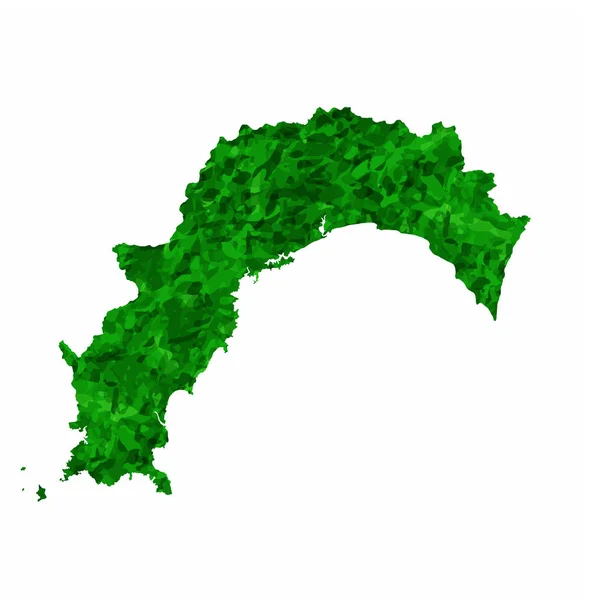 高知県地図 緑のアイコン — ストックベクタ