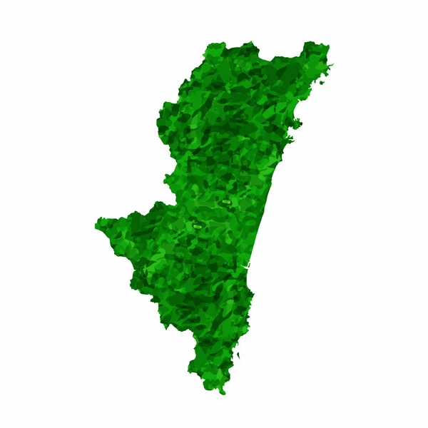 Miyazaki Mapa Prefectura Icono Verde — Archivo Imágenes Vectoriales