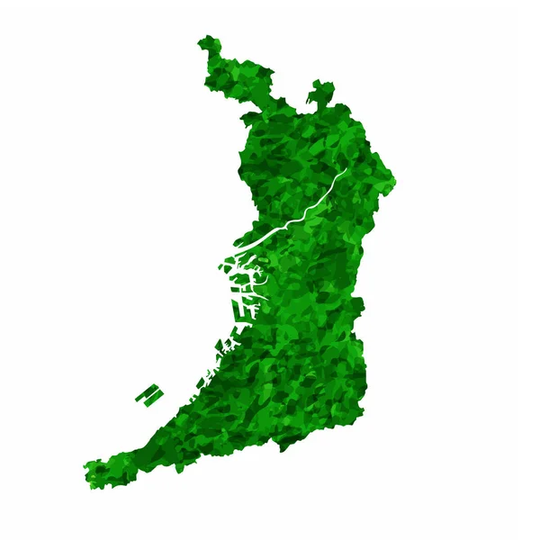 Osaka Mapa Prefektura Zielona Ikona — Wektor stockowy