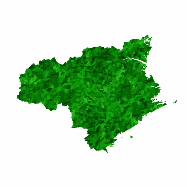 Tokushima Karta Prefektur Grön Ikon — Stock vektor