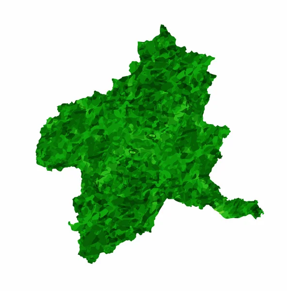 Gunma Mapa Prefektura Zielona Ikona — Wektor stockowy