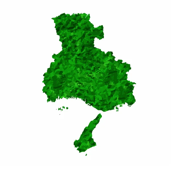 Hyogo Mapa Prefectura Icono Verde — Vector de stock