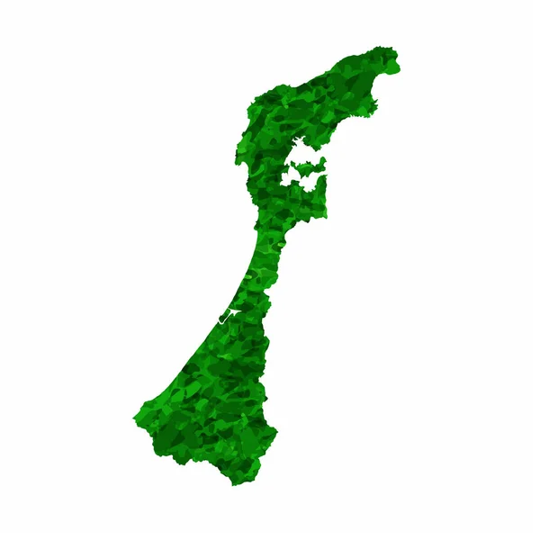 Ishikawa Mapa Prefektura Zielona Ikona — Wektor stockowy