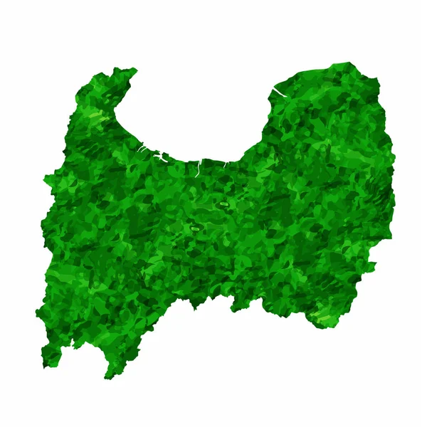 Toyama Mapa Prefeitura Ícone Verde — Vetor de Stock