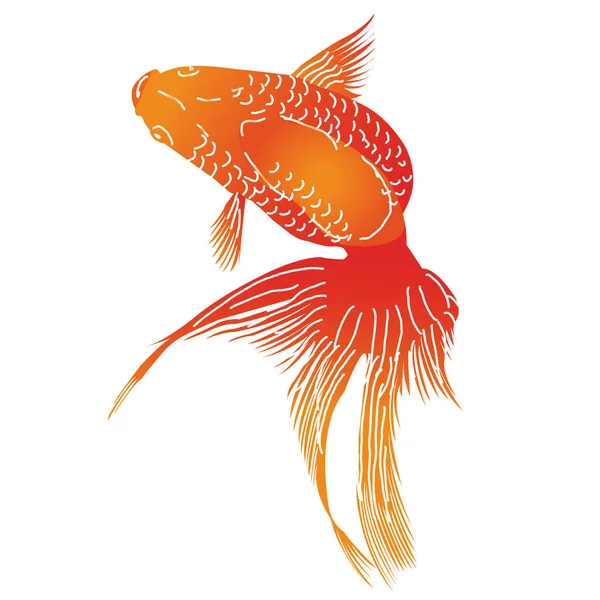 Goldfish Verano Caliente Icono Verano — Vector de stock