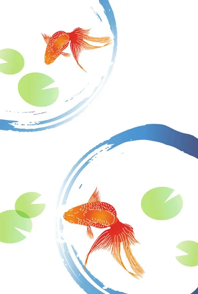 Goldfish Verão Quente Redemoinho Fundo — Vetor de Stock