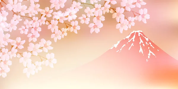 Kwiat Wiśni Fuji Wiosna Tło — Wektor stockowy