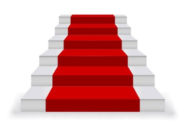 Merdivenler halı basamak simgesi kırmızı