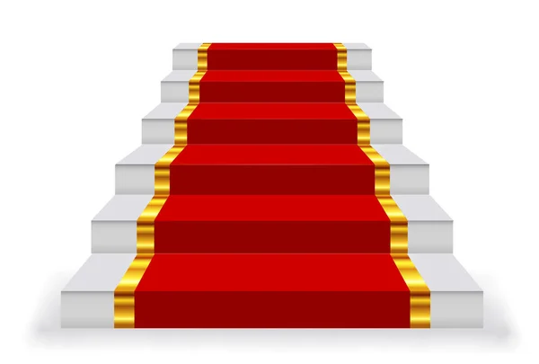 Stairs Carpet Step Icon Red — Stock Vector