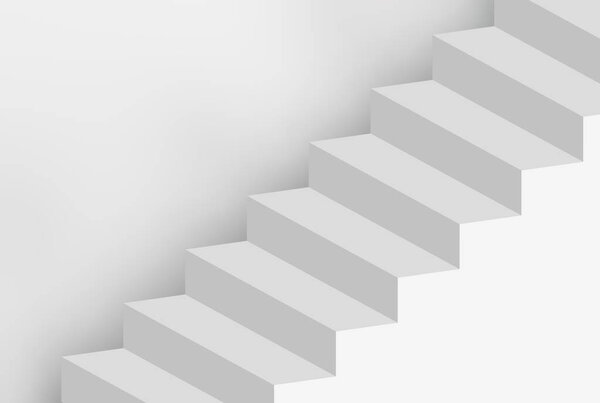 Силуэт лестницы, шаг белый
