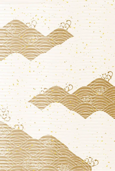 Onda Mar Papel Japonés Patrón Fondo — Vector de stock