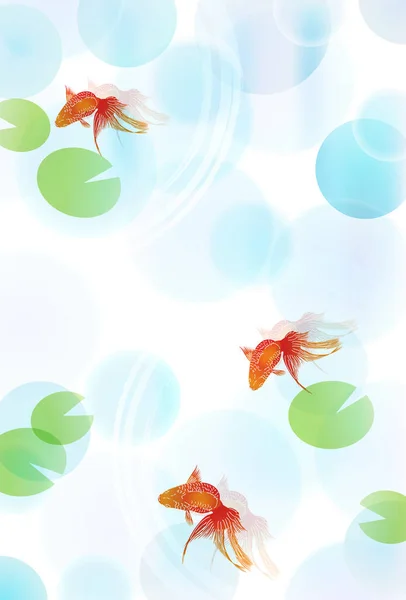 Goldfish Caliente Verano Verano Fondo — Archivo Imágenes Vectoriales