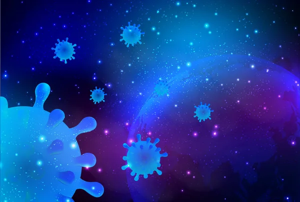 Corona Virus Bacille Fond Mondial — Image vectorielle