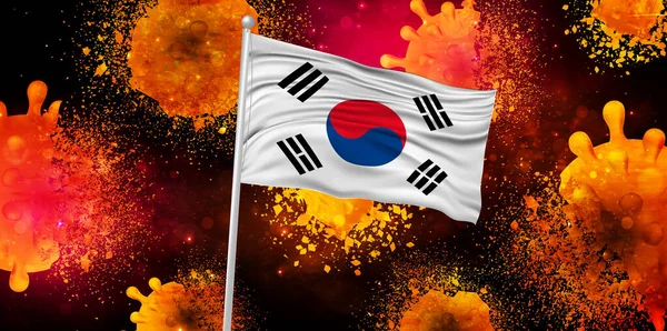 Korea Corona Virus Afstoting Achtergrond — Stockvector