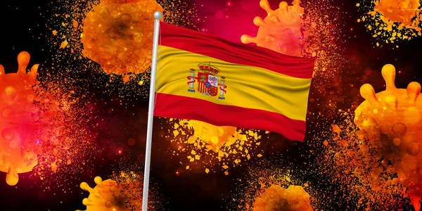 Spanyol Koronavírus Repulzió Háttér — Stock Vector