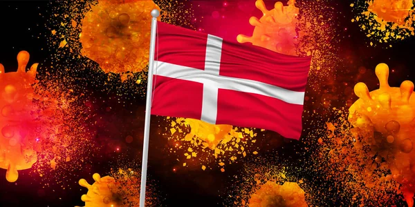 Dinamarca Corona Vírus Repel Fundo — Vetor de Stock