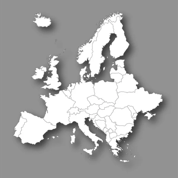 Europa Mapa Kraj Kontynenty Ramka Ikona — Wektor stockowy