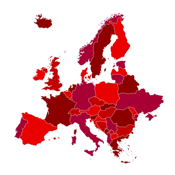 Avrupa Haritası Ülke Kıtaları Çerçeve Simgesi — Stok Vektör