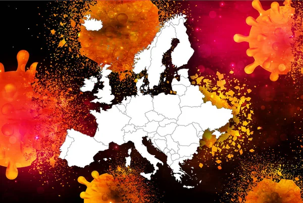 Corona Virus Evropská Repulze Pozadí — Stockový vektor