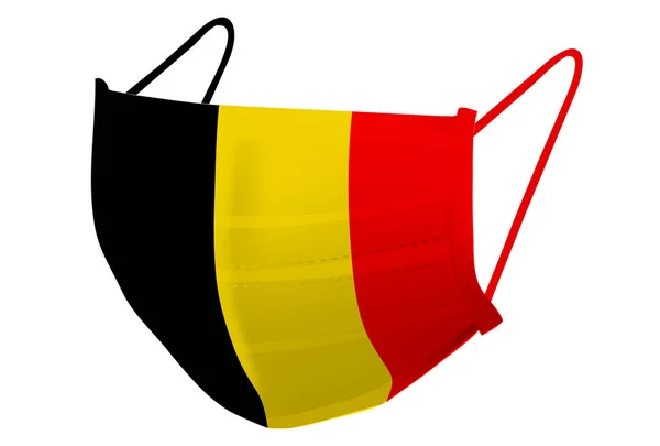 België Masker Vlag Preventie Icoon — Stockvector