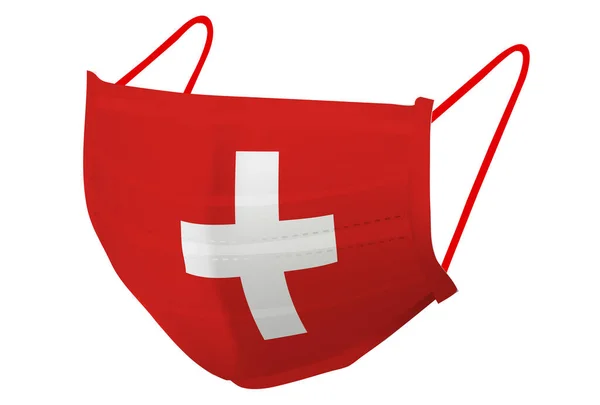 Switzerland Mask Flag Prevention Icon — Stock Vector
