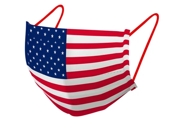 Usa Mask Flagga Förebyggande Ikon — Stock vektor