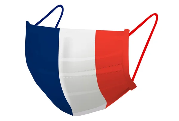 France Masque Drapeau Icône Prévention — Image vectorielle