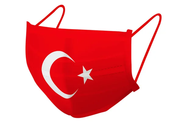 Turquia Máscara Ícone Prevenção Bandeira — Vetor de Stock