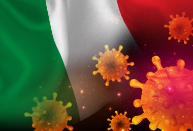 İtalya Corona Virüsü Ulusal Bayrak Arkaplanı