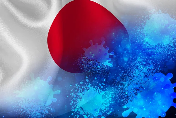 Japan Corona Virus Afstoting Achtergrond — Stockvector
