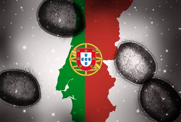 Portugalia Coronavirus Bacteria World Background — Vector de stoc