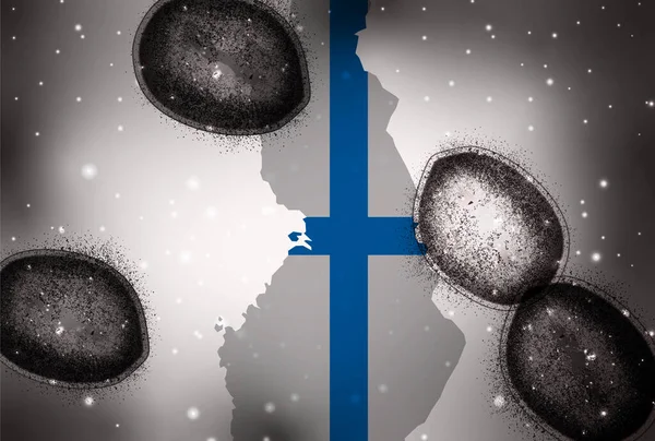 Finsko Corona Virus Bakterie Světovém Pozadí — Stockový vektor