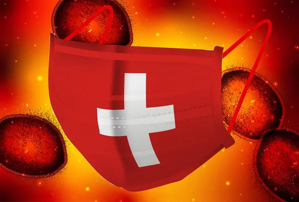 Swiss Mask Corona Virus Background — стоковий вектор