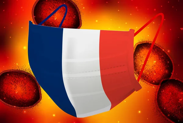 France Masque Corona Virus Fond — Image vectorielle