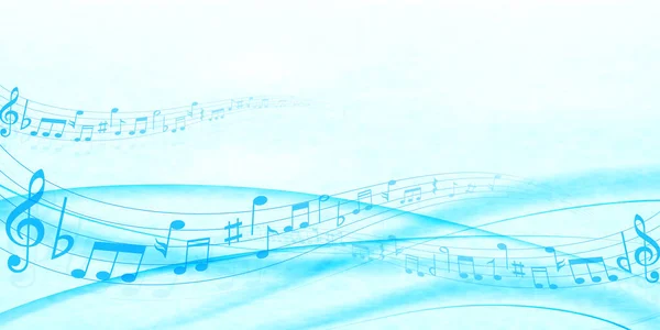 Müzikal Nota Deniz Yaz Arkaplanı — Stok Vektör