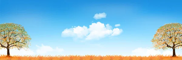 Arce Hojas Hojas Nubes Otoño Fondo — Vector de stock