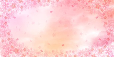 Kiraz çiçeği Japon kağıt suluboya arka planı