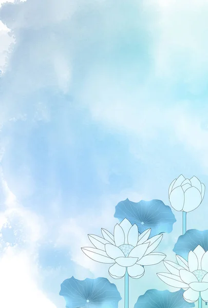 Lotus Trauert Aquarell Hintergrund — Stockvektor