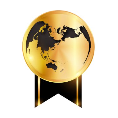 Madalya dünyası kurdele haritası simgesi