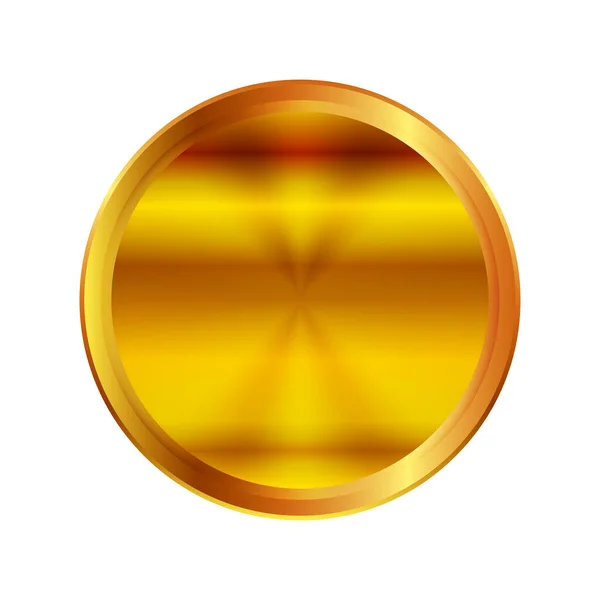 Medalj Guld Ljuscirkel Ikon — Stock vektor