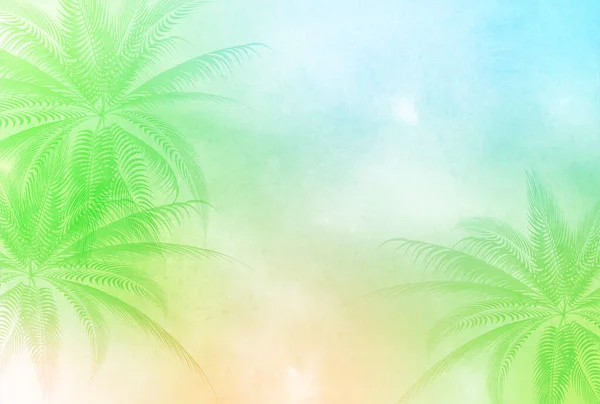 Palm Summer Watercolor Japanese Watercolor Paper Background — 스톡 벡터
