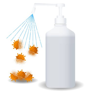 Alkol dezenfekte Coronavirus şişe ikonu