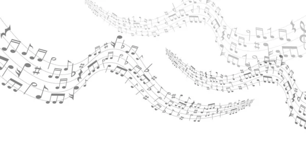 Music Score Silhouette Music Background — Stock Vector