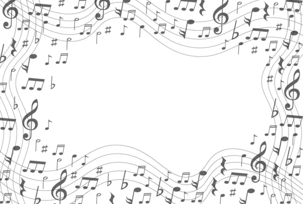 Musik Värdering Siluett Musik Bakgrund — Stock vektor