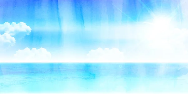海水彩夏の挨拶の背景 — ストックベクタ