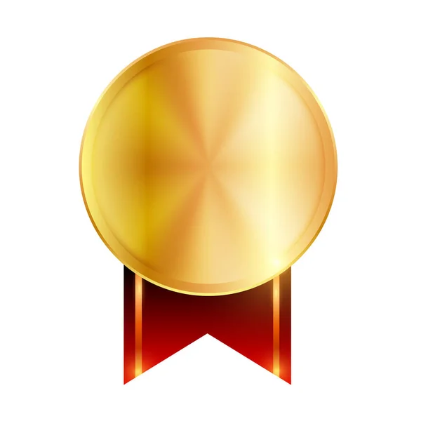 Medaille Gouden Lint Cirkel Pictogram — Stockvector