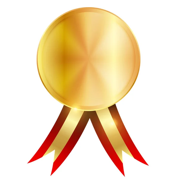 Anniversario Medaglia Oro Cerchio Icona — Vettoriale Stock