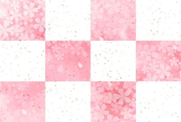 Cherry Blossom日本纸水彩画背景 — 图库矢量图片
